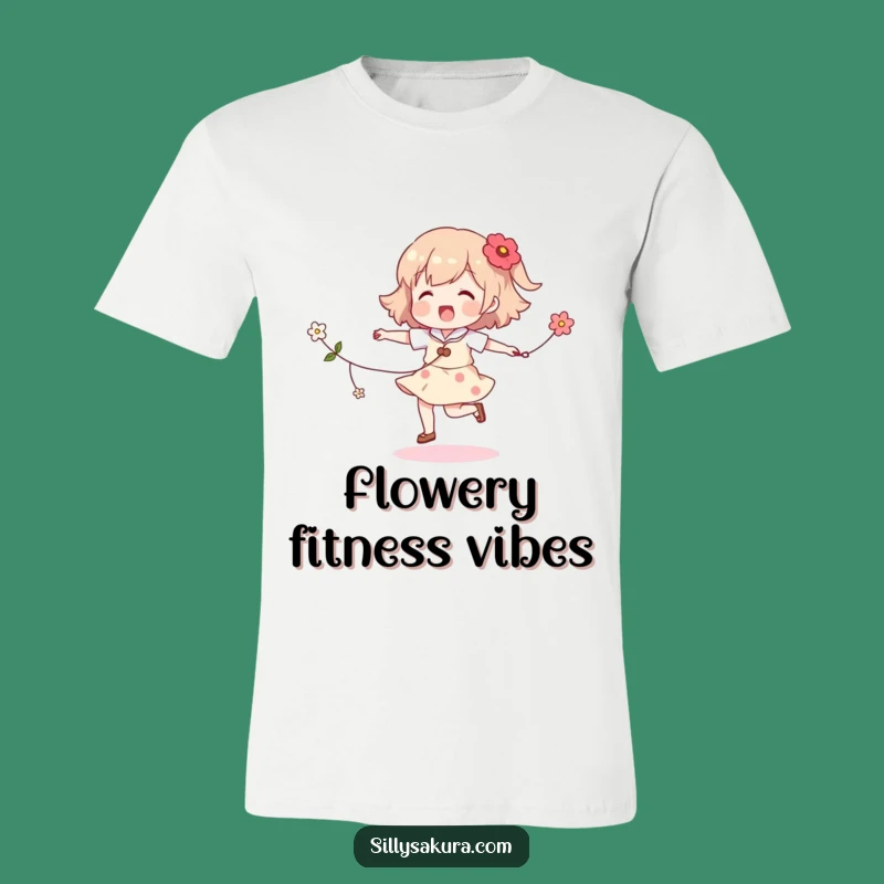 Funny Skipping Character T-Shirt: Wear Your Flower-Fueled Joy