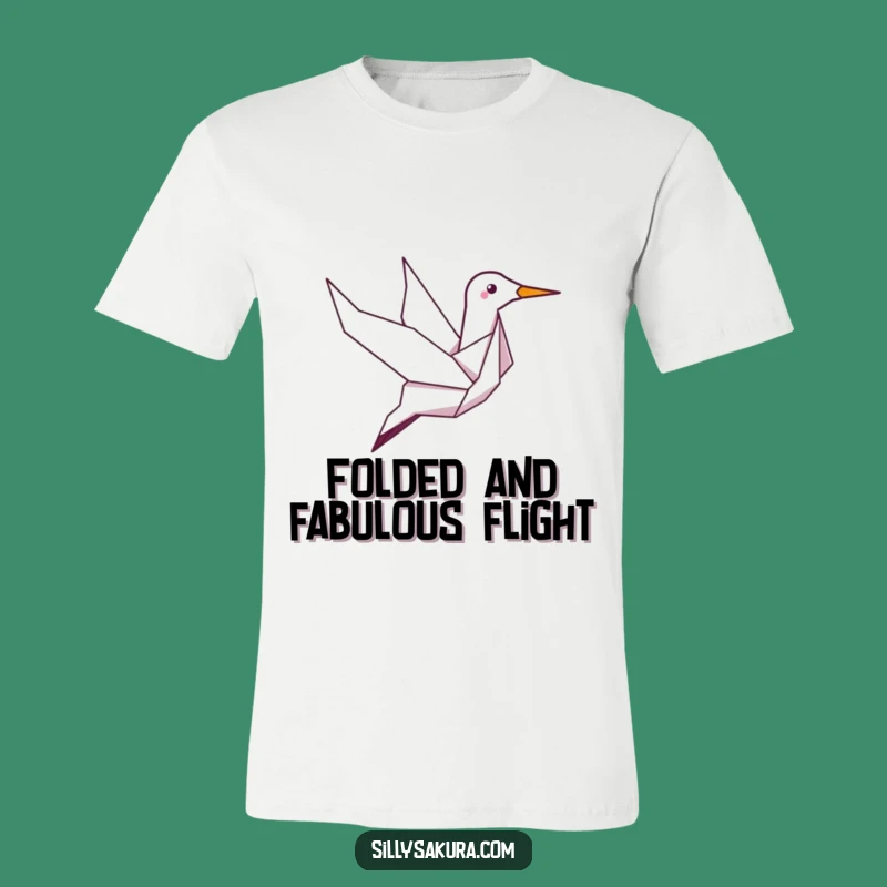 Funny Giggle Crane T-Shirt: Wearable Humor from a Soaring Origami Bird!