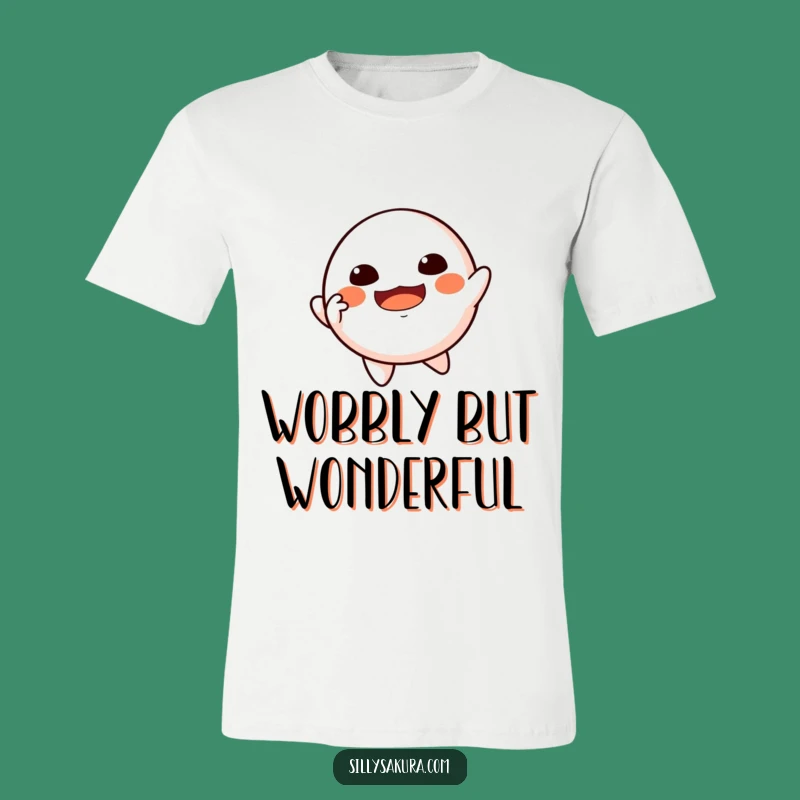 Funny Floating Daruma T-Shirt - Joyful Dancing Doll Character Tee