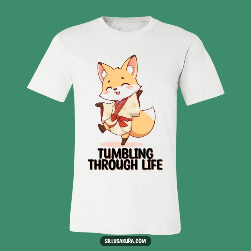 Funny Fox Kimono Cartwheel T-Shirt - Athletic Playful Animal Tee Gift
