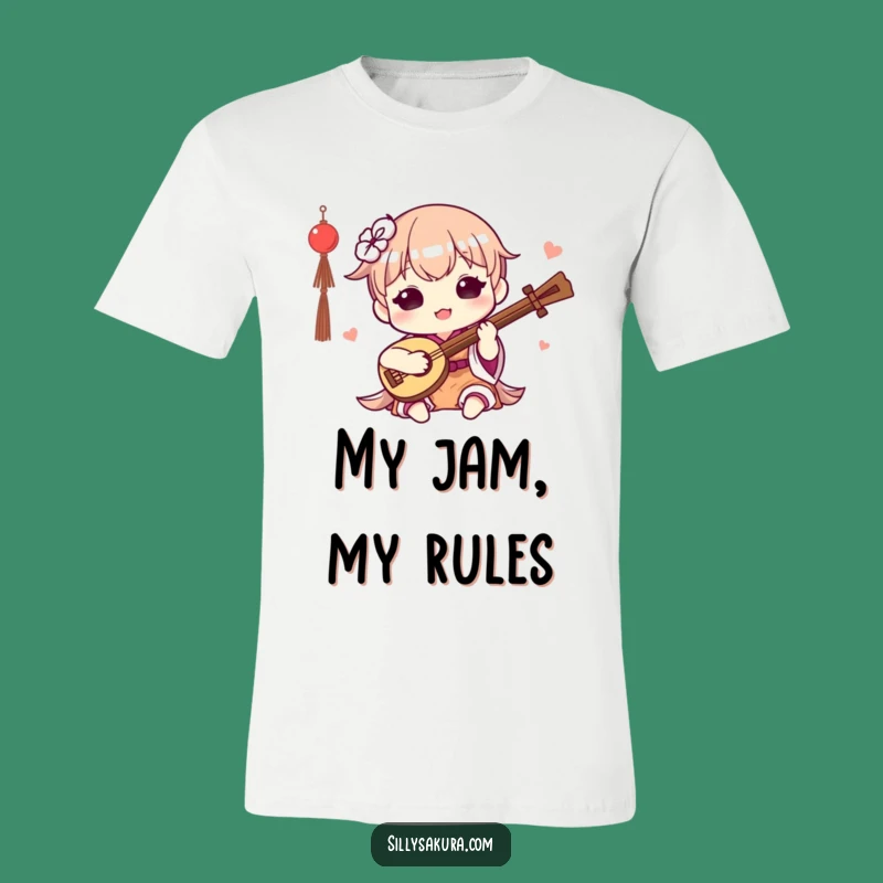 Funny Kawaii Musician T-Shirt: Happy Character Playing Tunes, Great Funny Gift Idea