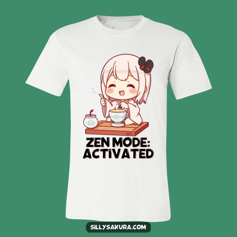 Funny Kawaii Tea Ceremony T-Shirt: Joyful Character Performing a Cute Gesture, Great Gift