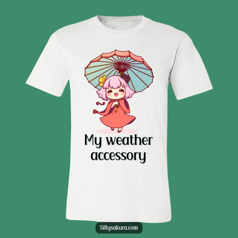 Funny Kawaii Umbrella Twirling T-Shirt: Express Joyful Fun, Perfect Gift Idea