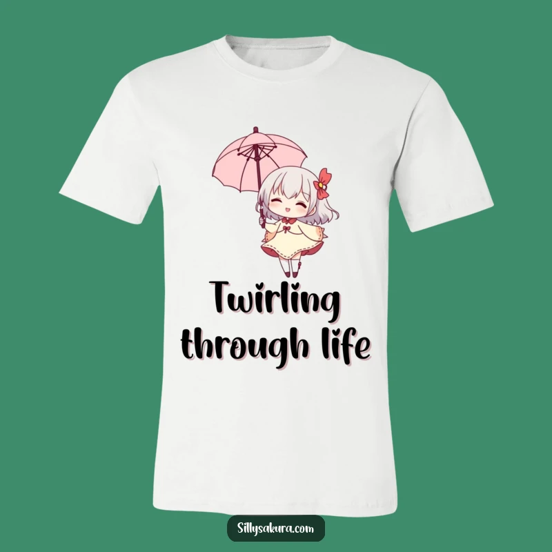 Funny Parasol Twirl T-Shirt: Chic & Humorous Statement Piece