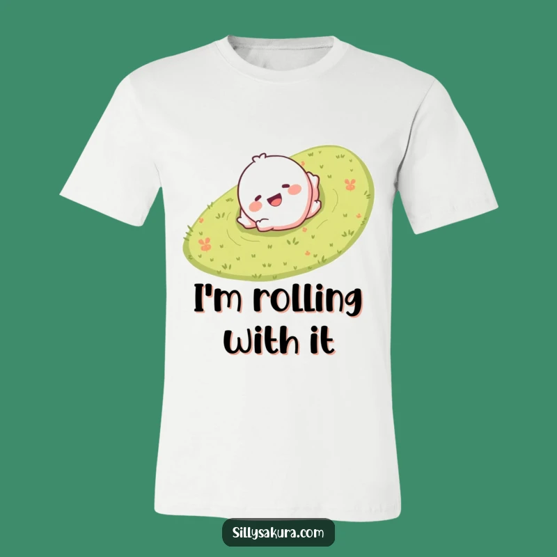 Funny Rolling Hill Character T-Shirt - Giggling & Playful Tee