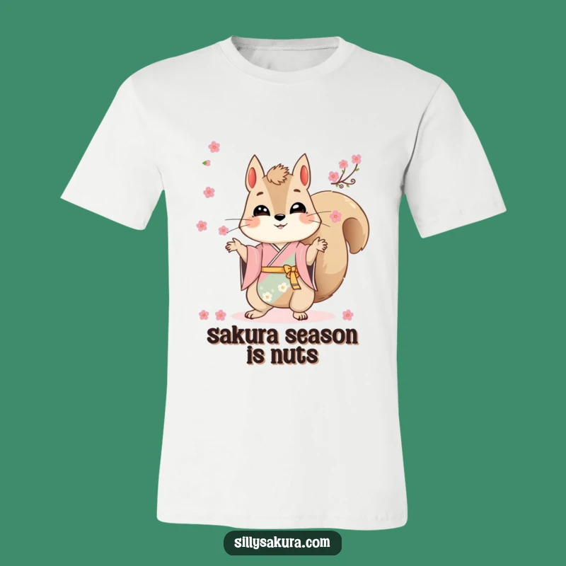 Funny Squirrel Kimono T-Shirt - Juggling Blossoms Tee for Cute Anime Fans