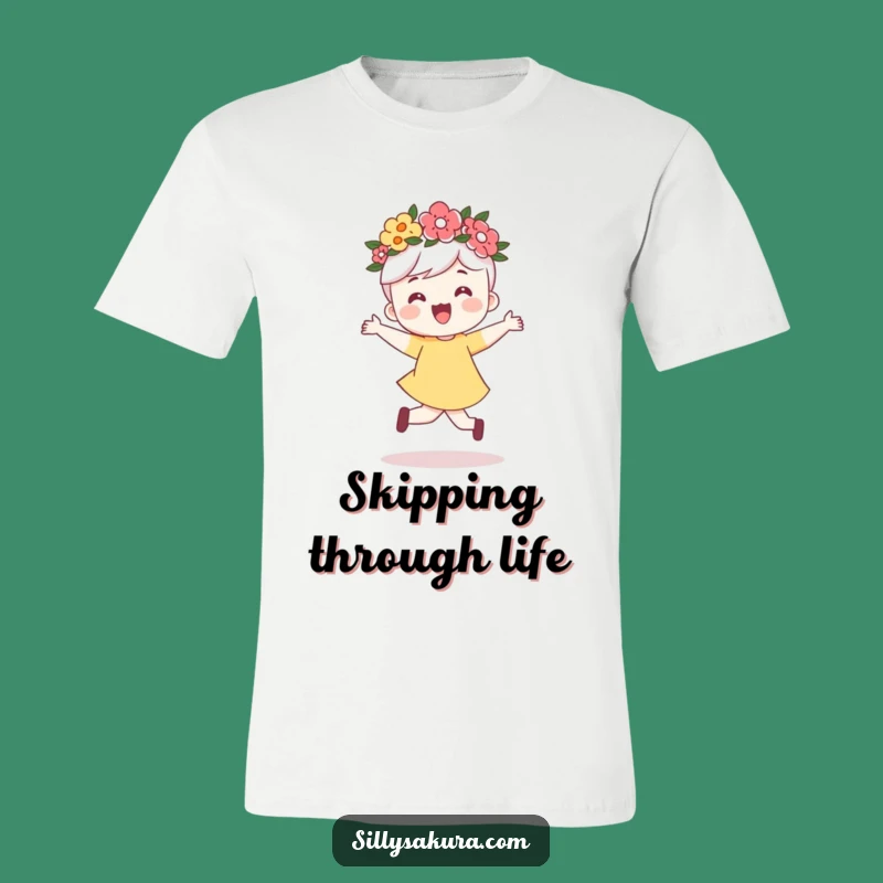 Funny Flower Crown Skip Tee: Expressive & Humorous Casual Wear