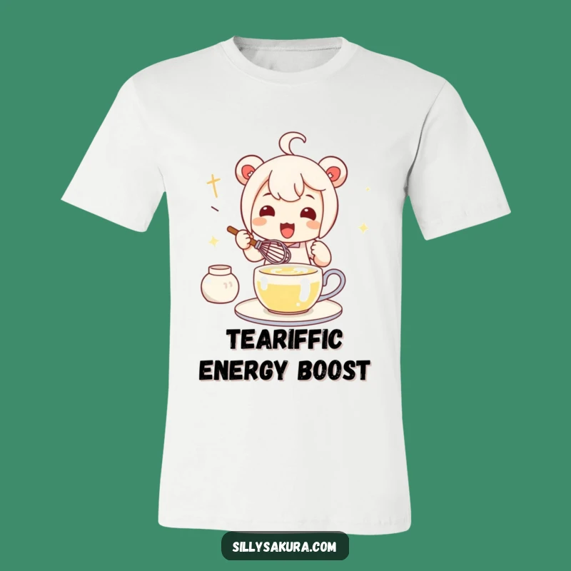 Funny Kawaii Tea Whisk T-Shirt - Enthusiastic Character for Tea Lovers