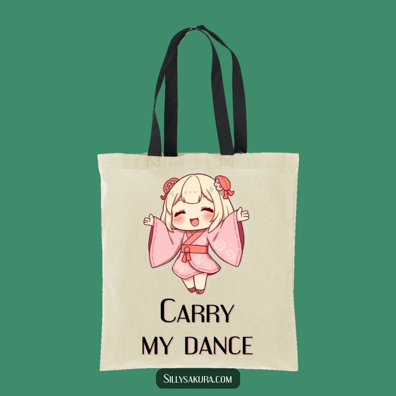 Funny Kimono Dance Tote Bag: Billowing Sleeves Carryall