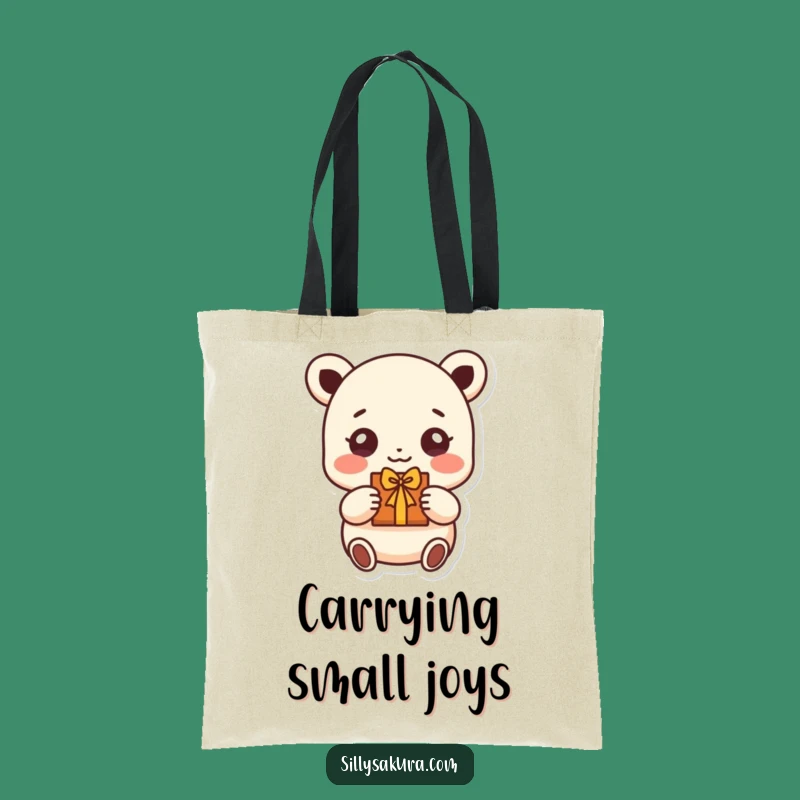 Funny Beaming Character Tote Bag: Carry Your Kindness Everywhere