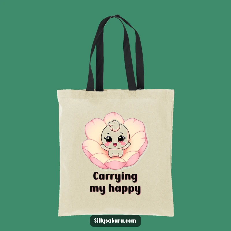 Funny Bouncing Petal Character Tote Bag - Cheerful & Practical
