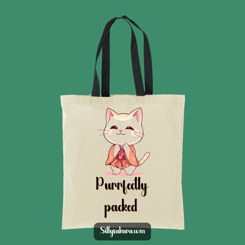 Funny Cat Kimono Tote Bag - Carry Style and Humor!