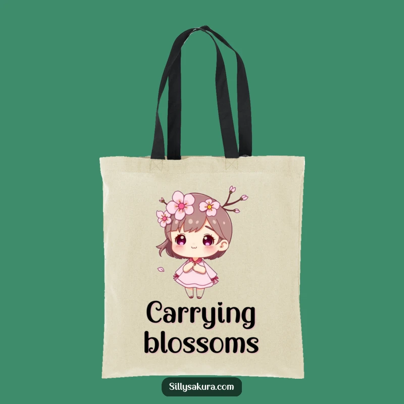 Funny Cherry Blossom Wind Tote Bag: Petal Carryall Gift