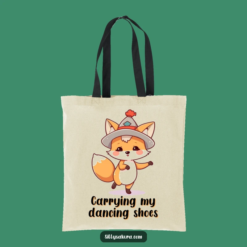 Funny Dancing Fox Tote Bag: Chic Hat Fox - Practical & Hilarious Funny Gift