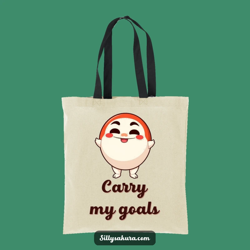 Funny Daruma Doll Tote Bag: Durable Character Carryall, Ideal Funny Gift