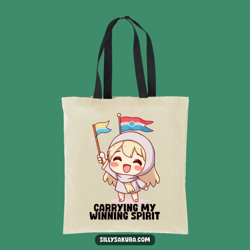 Funny Flag Waving Character Tote Bag - Carry Your Enthusiasm Hilariously