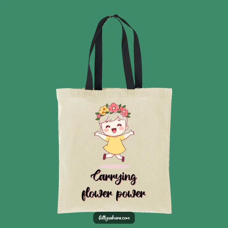 Funny Flower Crown Skip Tote Bag: Carry Joy & Humorous Style