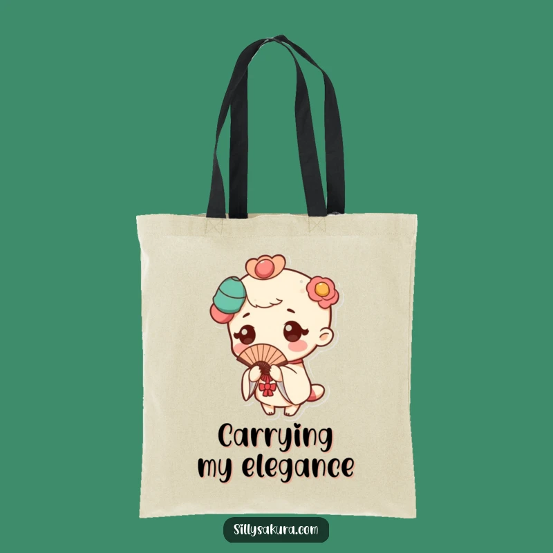 Funny Kawaii Fan Pose Tote Bag: Stylish & Humorous Everyday Carry
