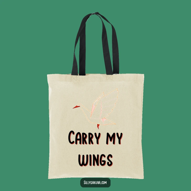 Funny Origami Crane Tote Bag: Graceful Flyer Carryall
