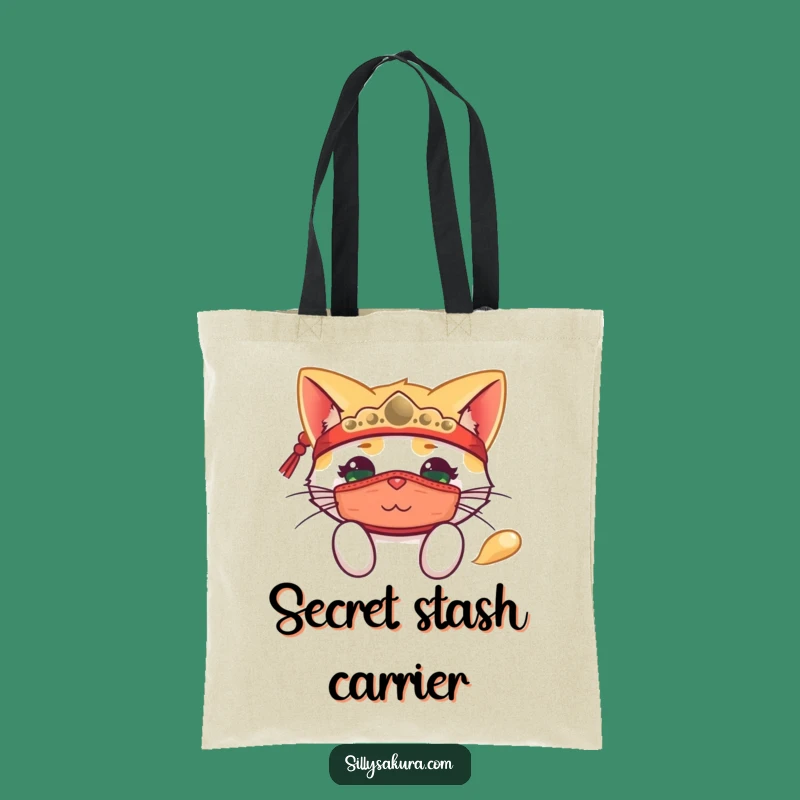 Funny Peeking Cat Mask Tote: Stylish Feline Bag - Chic Funny Gift Accessory